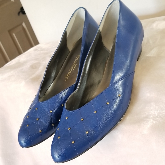 statements Shoes - Statements Royal Blue Studded 1 1/2" Heel Shoes.